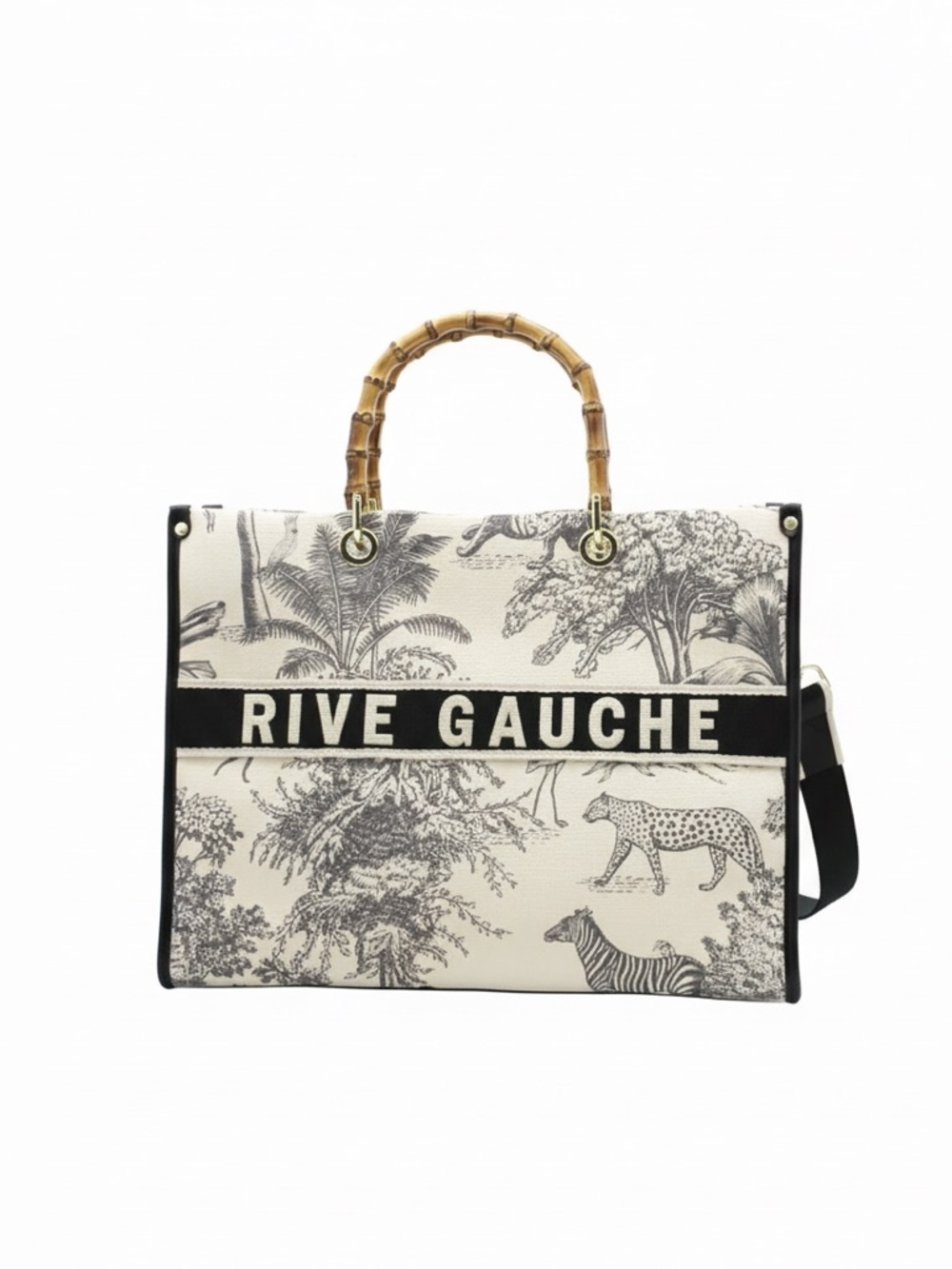 LAST ONE - NEW DROP- Black RIVE GAUCHE Bag With Bamboo Handles - Picture 2 of 2